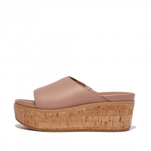 Beige Fitflop Eloise Cork Wrap Women's Wedge Sandals | PH-2478KGTWV