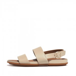 Beige Fitflop Gracie Leather Women's Back-Strap Sandals | PH-1097TEBMS