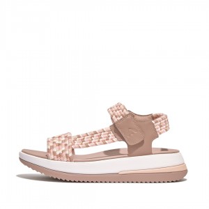 Beige Fitflop Surff Cotton Webbing Back Strap Women's Sandals | PH-9083AXWBQ