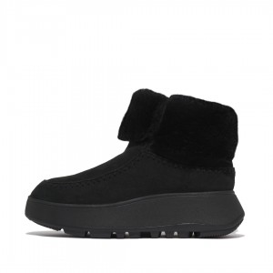 Black Fitflop F-Mode Double Faced Shearling Women's Boots | PH-0341MSGVN