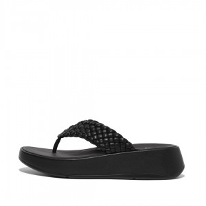 Black Fitflop F-Mode Toe Thongs Women's Thongs | PH-4189TGLRF