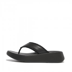 Black Fitflop F-Mode Toe Thongs Women's Thongs | PH-0931RHQGA