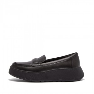 Black Fitflop F-Mode Women's Loafers | PH-6701ACMPU