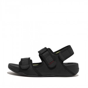 Black Fitflop Gogh Moc Fabric Back Strap Men's Sandals | PH-9086ZYKON