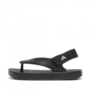 Black Fitflop Iqushion Eva Back Straps Kids' Flip Flops | PH-1465GRMBE