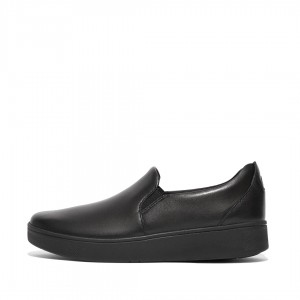 Black Fitflop Rally Slip On Skate Women's Sneakers | PH-0294EGCJO