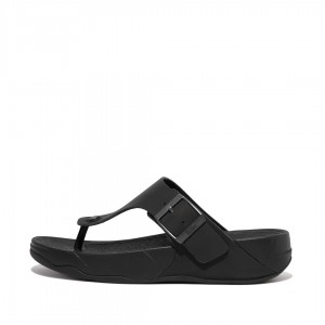 Black Fitflop Trakk Ii Nubuck Toe Men's Thongs | PH-8923ZFPAU