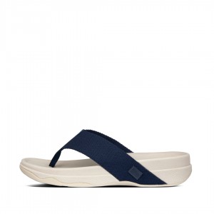 Blue Fitflop Surfer Polyester Men's Toe-Post Sandals | PH-5071BMYJN