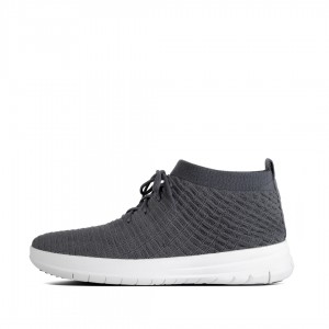 Dark Grey Fitflop Uberknit Textile Men's Sneakers | PH-4796TFGEB