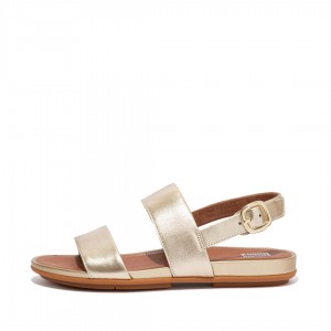 Gold Fitflop Gracie Leather Women's Back-Strap Sandals | PH-2709XNEQW