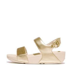 Gold Fitflop Lulu Microfibre Faux Leather (Pu) Women's Back-Strap Sandals | PH-0721WGFZK