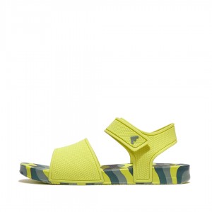 Light Green Fitflop Iqushion Rubber Tpu Kids' Back-Strap Sandals | PH-7516BOYVZ