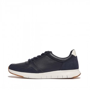 Navy Fitflop Anatomiflex Mix Men's Sneakers | PH-7054ADGQB