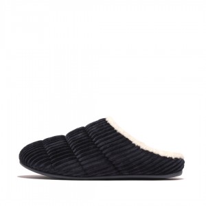 Navy Fitflop Chrissie Corduroy Polyester Women's Slippers | PH-0352SZNGE