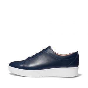 Navy Fitflop Rally Court Women's Sneakers | PH-4683PKOBD