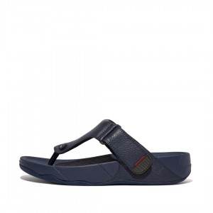 Navy Fitflop Trakk Ii Toe Men's Thongs | PH-6138XJPGL