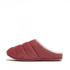 Red Fitflop Chrissie Corduroy Polyester Women's Slippers | PH-3786TQZIN