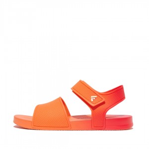 Red Fitflop Iqushion Rubber Kids' Back-Strap Sandals | PH-8716UEMIH