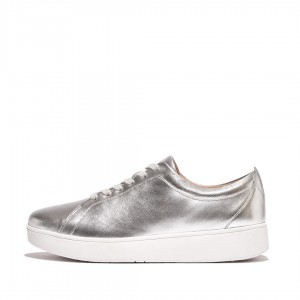 Silver Fitflop Rally Court Women's Sneakers | PH-9503QHSKM