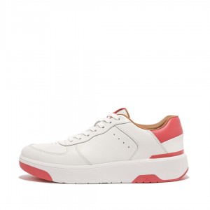 White / Pink Fitflop Rally-Evo Women's Sneakers | PH-1095KOTWB