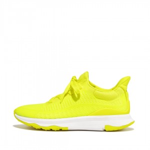 Yellow Fitflop Vitamin Ffx Polyester Knit Lycra Tpu Women's Sneakers | PH-4698NZJWD