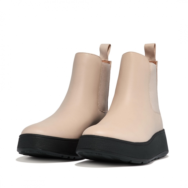 Beige Fitflop F-Mode Flatform Women's Chelsea Boots | PH-1260ERNQZ