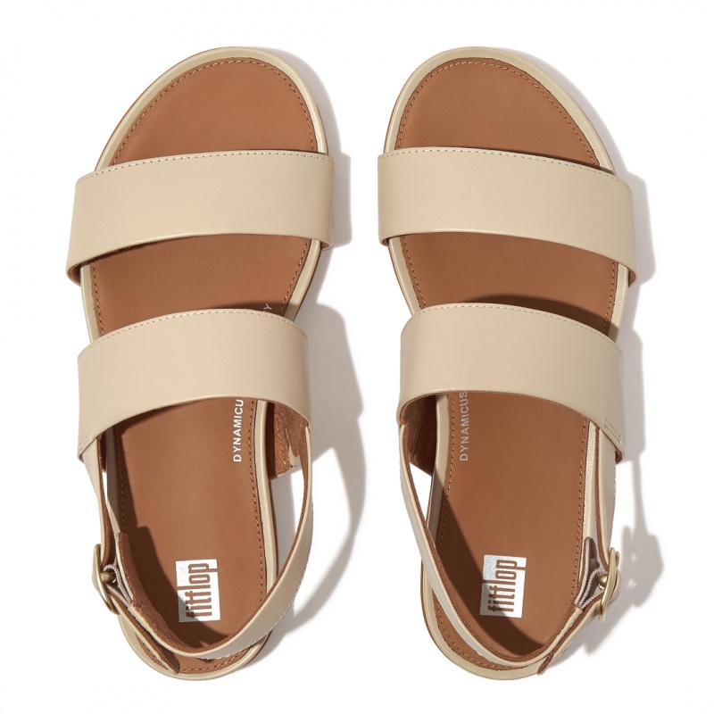 Beige Fitflop Gracie Leather Women's Back-Strap Sandals | PH-1097TEBMS