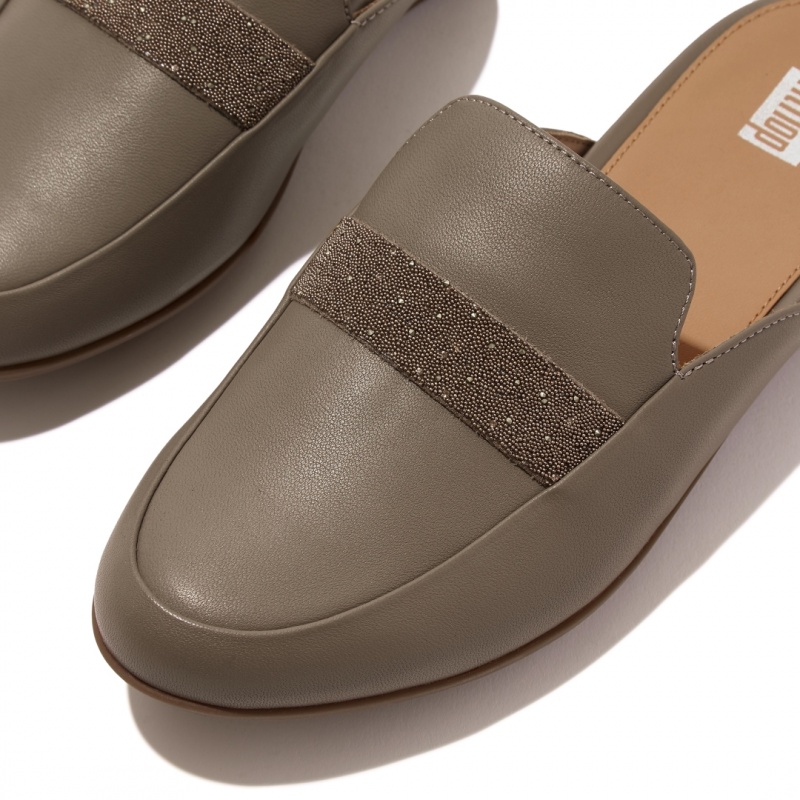 Beige Fitflop Gracie Microfibre Women's Mules | PH-4906ZFLVY