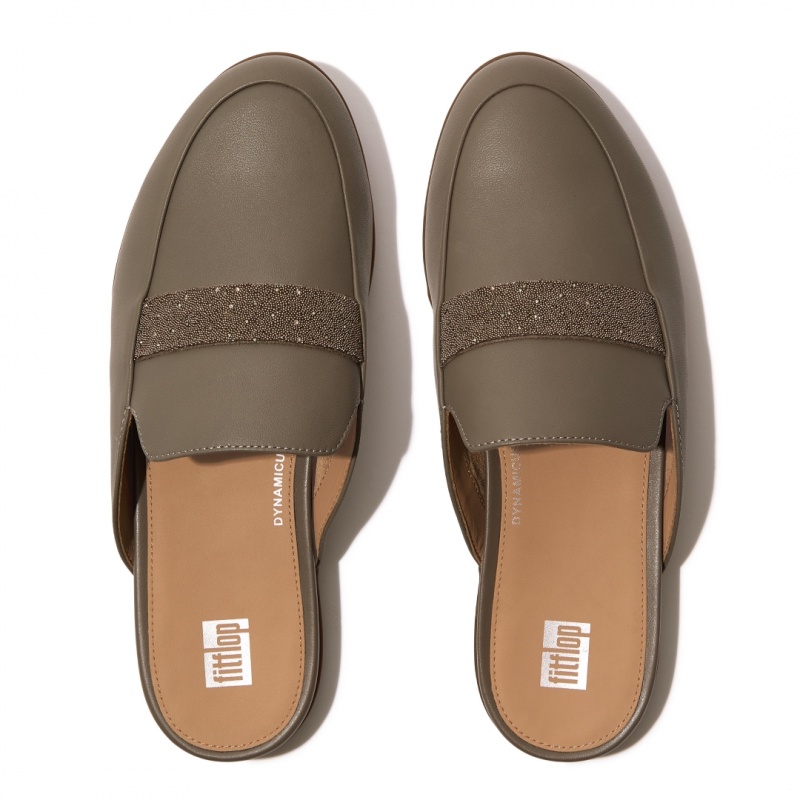 Beige Fitflop Gracie Microfibre Women's Mules | PH-4906ZFLVY