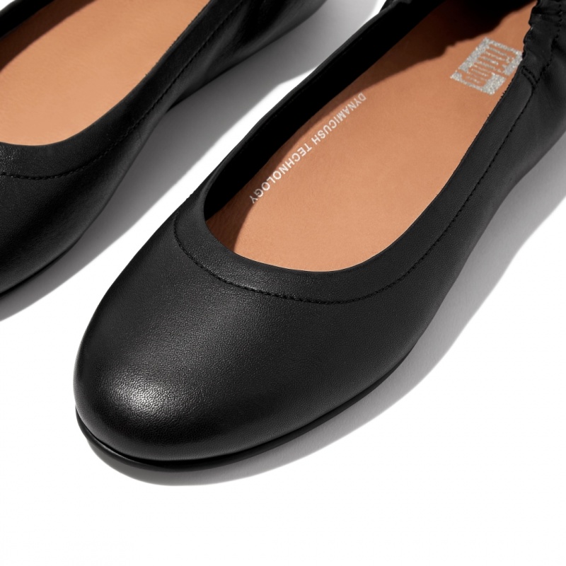 Black Fitflop Allegro Soft Women's Ballet Flats | PH-1859LUSZI