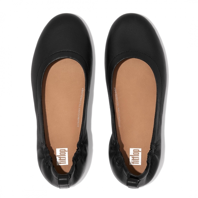 Black Fitflop Allegro Soft Women's Ballet Flats | PH-1859LUSZI