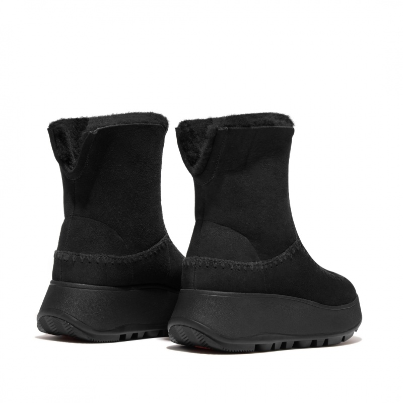 Black Fitflop F-Mode Double Faced Shearling Women's Boots | PH-0341MSGVN