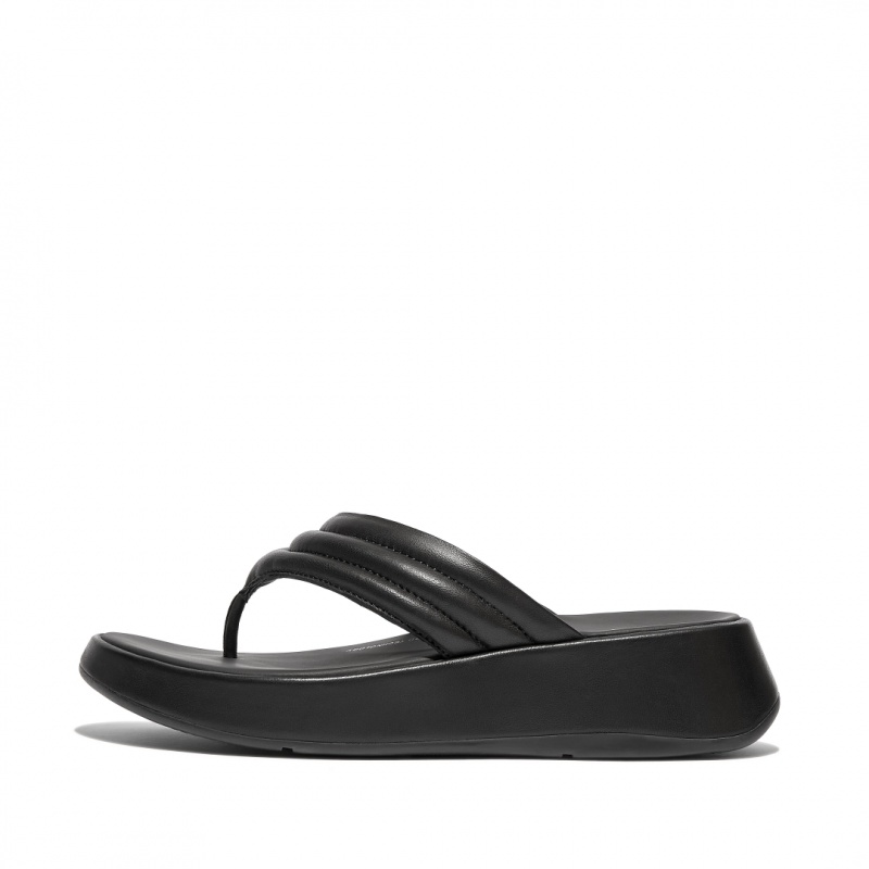 Black Fitflop F-Mode Toe Thongs Women\'s Thongs | PH-7023RXAUV