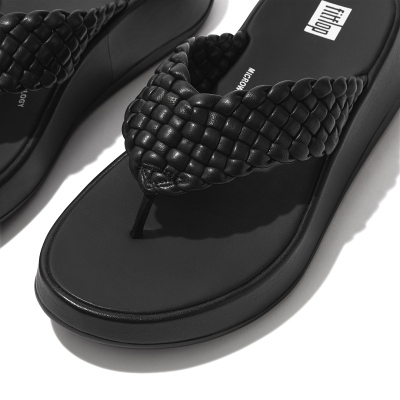 Black Fitflop F-Mode Toe Thongs Women's Thongs | PH-4189TGLRF