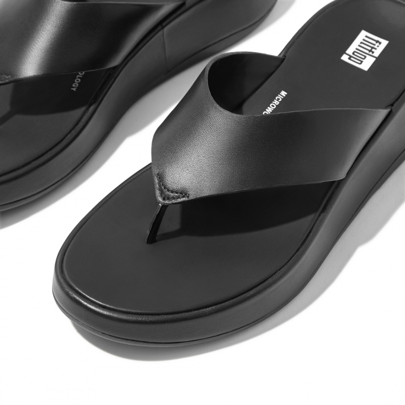 Black Fitflop F-Mode Toe Thongs Women's Thongs | PH-4516TJCEL