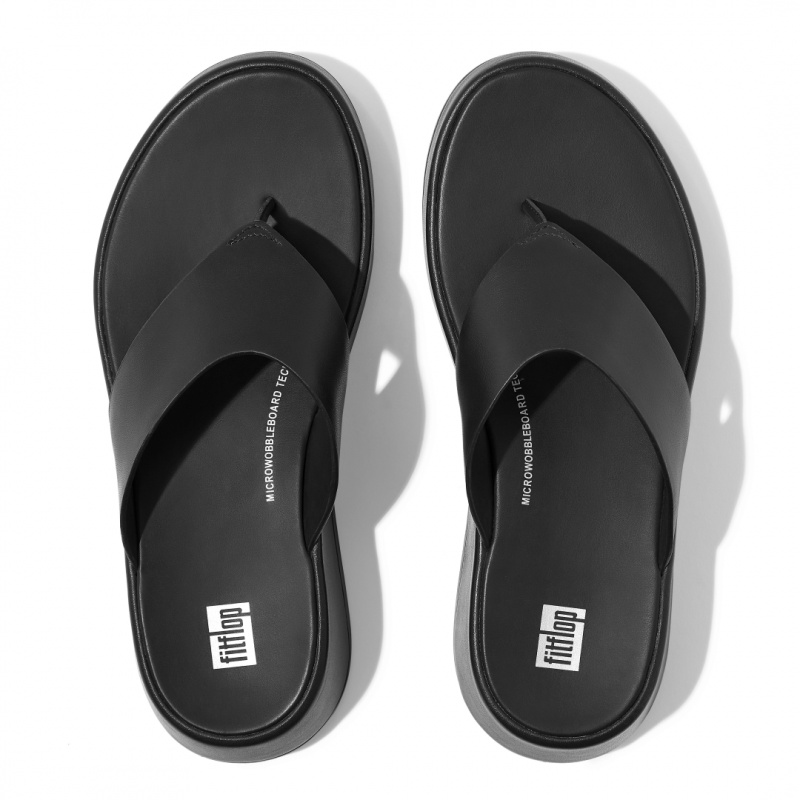 Black Fitflop F-Mode Toe Thongs Women's Thongs | PH-4516TJCEL