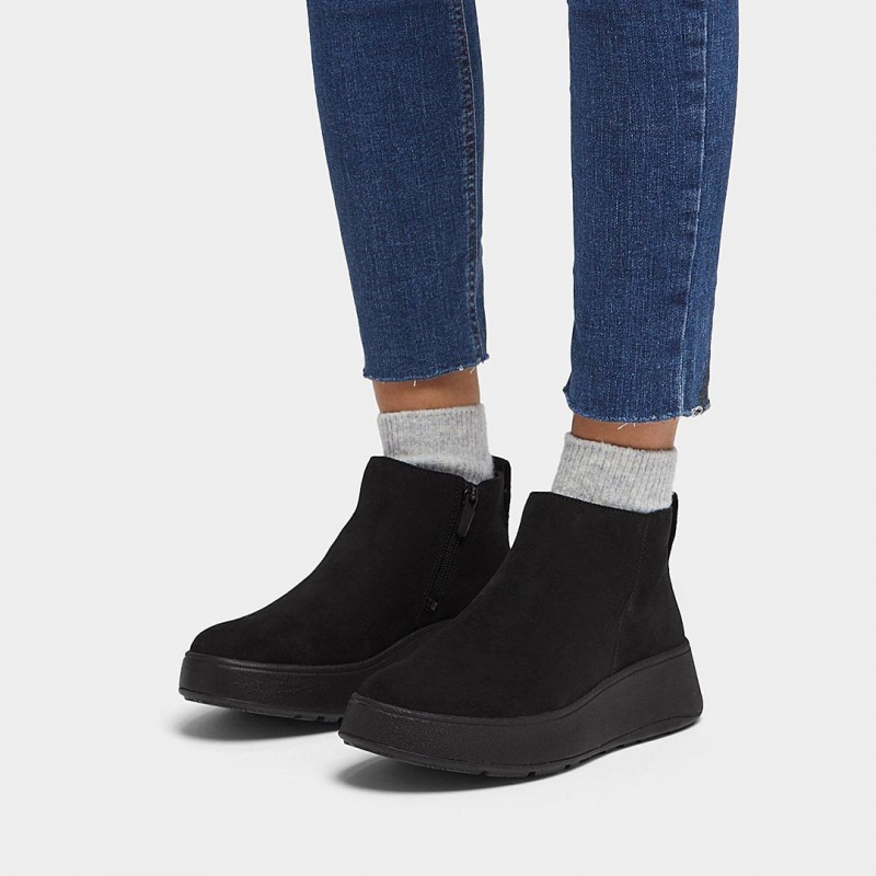 Black Fitflop F-Mode Women's Ankle Boots | PH-8761JGREP