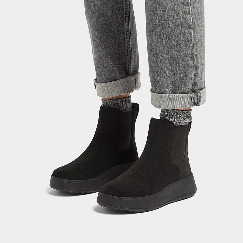 Black Fitflop F-Mode Women's Chelsea Boots | PH-9384YINXT