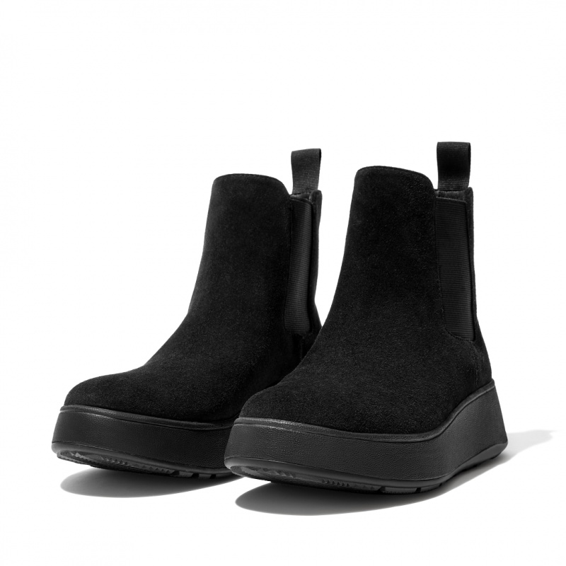 Black Fitflop F-Mode Women's Chelsea Boots | PH-9384YINXT