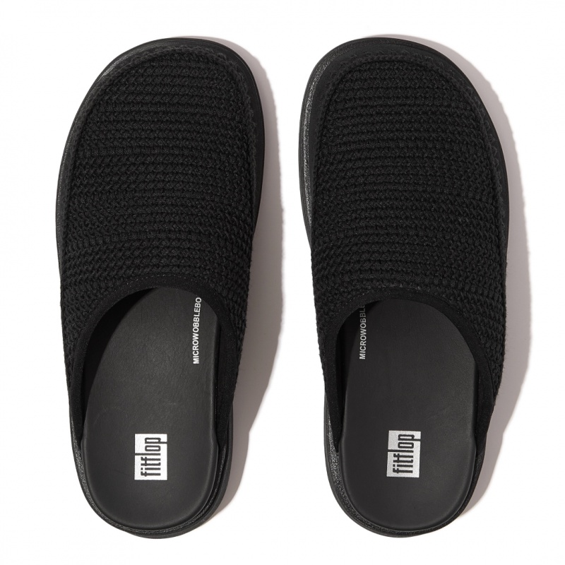 Black Fitflop Gen-Ff Polyester Knit Cotton Women's Mules | PH-4139LKNXJ