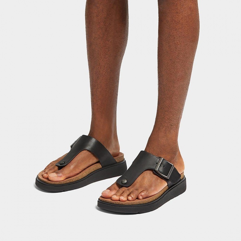 Black Fitflop Gen-Ff Toe Men's Thongs | PH-7260MVQUN