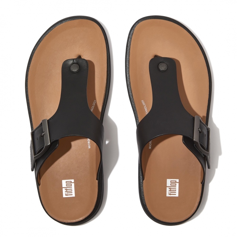 Black Fitflop Gen-Ff Toe Men's Thongs | PH-7260MVQUN