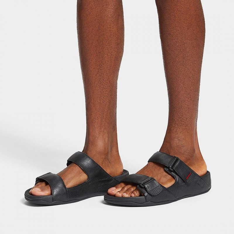 Black Fitflop Gogh Moc Men's Slides | PH-5184LOPBT