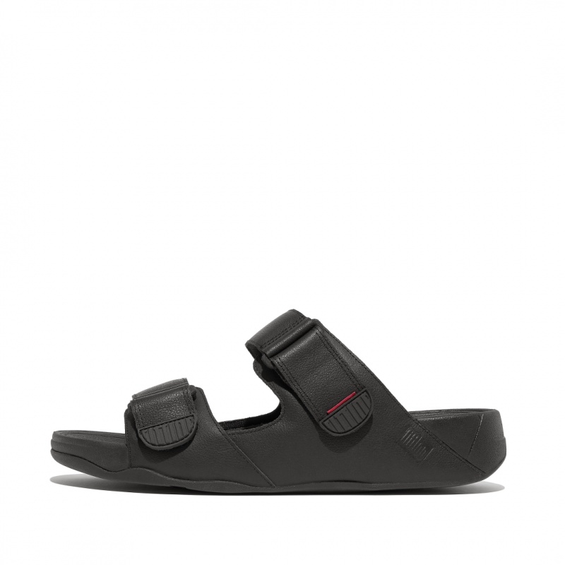 Black Fitflop Gogh Moc Men\'s Slides | PH-5184LOPBT