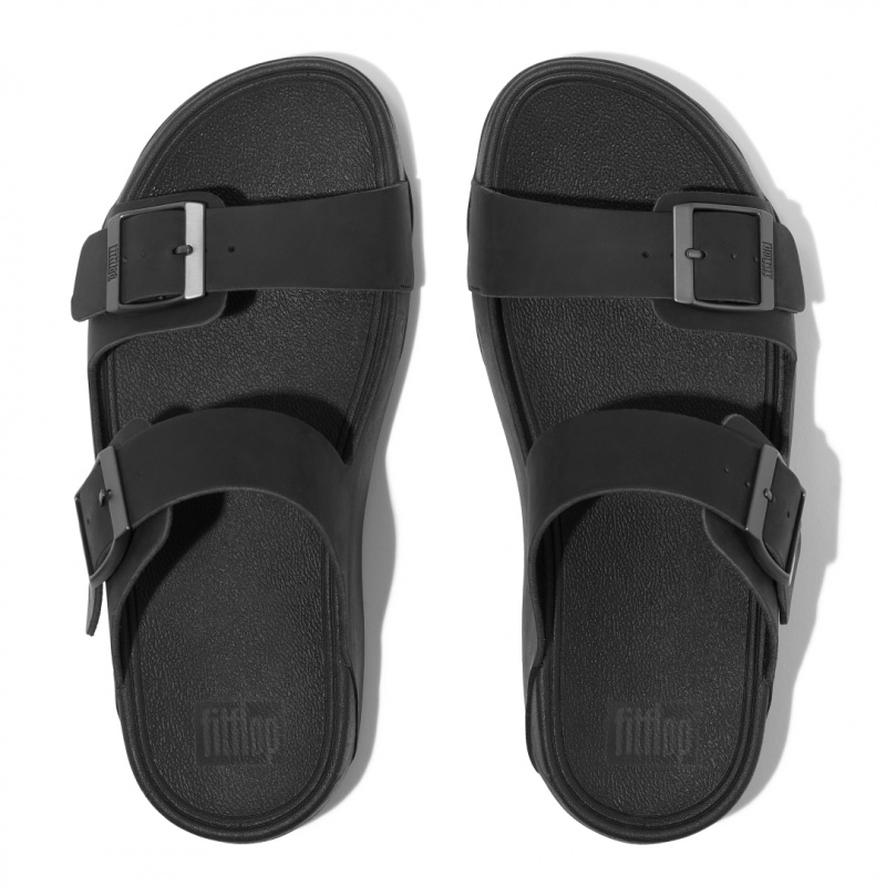 Black Fitflop Gogh Moc Nubuck Men's Slides | PH-2068GXAFR