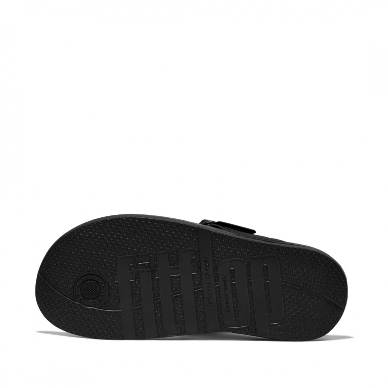 Black Fitflop Iqushion Adjustable Buckle Women's Flip Flops | PH-4512IQKWY