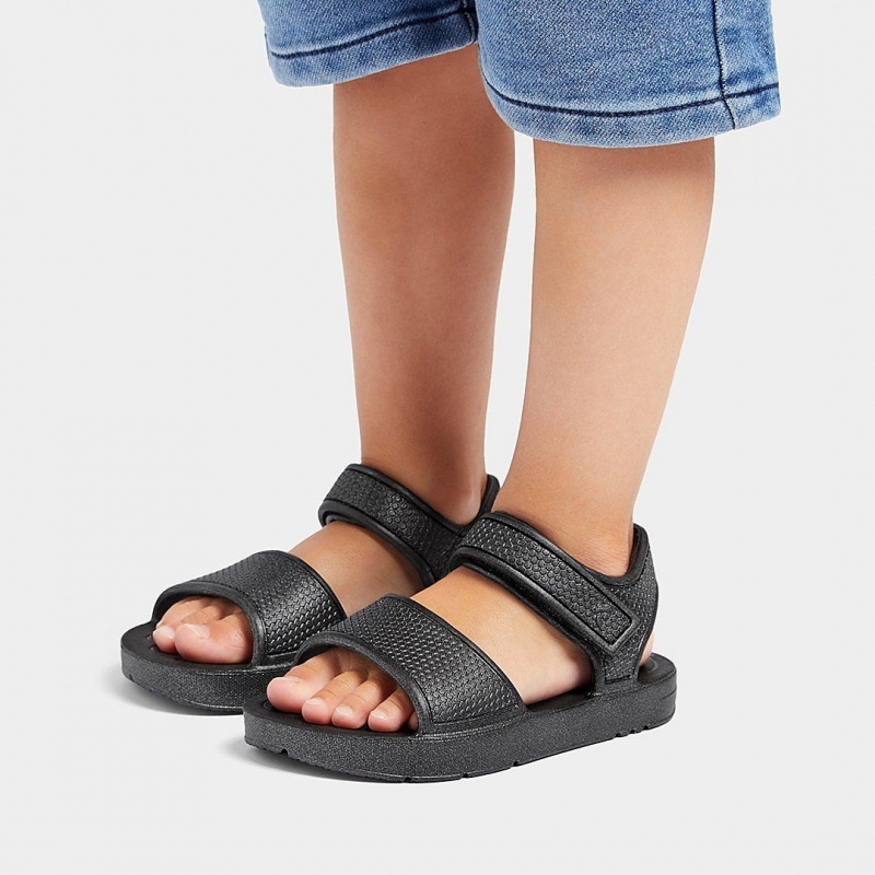 Black Fitflop Iqushion Eva Kids' Back-Strap Sandals | PH-8456BOZTA