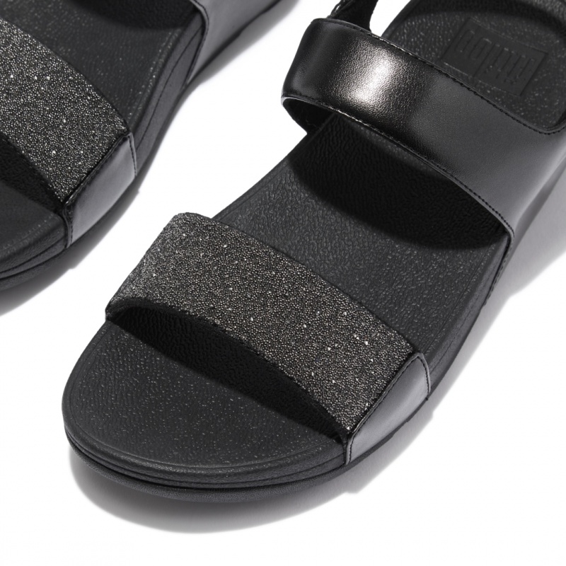 Black Fitflop Lulu Microfibre Faux Leather (Pu) Women's Back-Strap Sandals | PH-7143JAKRX