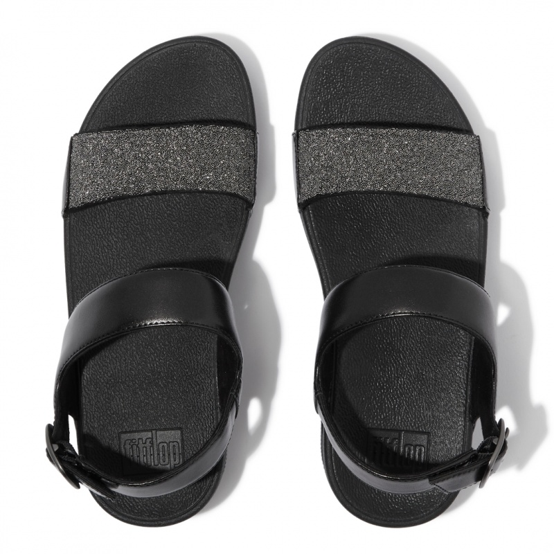 Black Fitflop Lulu Microfibre Faux Leather (Pu) Women's Back-Strap Sandals | PH-7143JAKRX