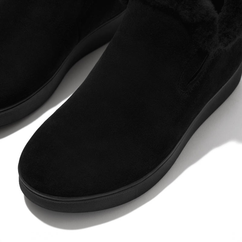 Black Fitflop Rally Slip On Women's Sneakers | PH-3674JCYSR